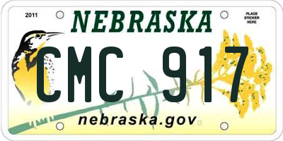 NE license plate CMC917