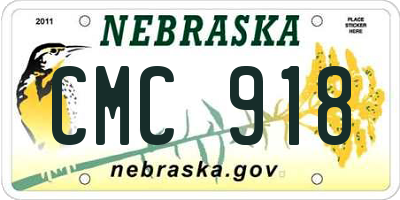 NE license plate CMC918