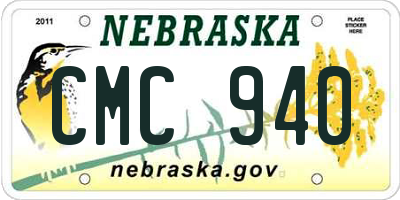 NE license plate CMC940