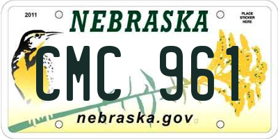 NE license plate CMC961