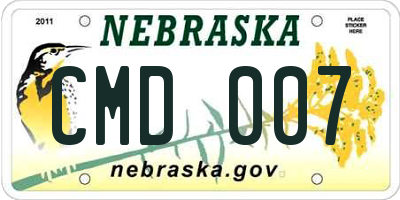 NE license plate CMD007