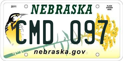 NE license plate CMD097