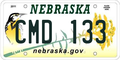 NE license plate CMD133