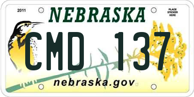 NE license plate CMD137