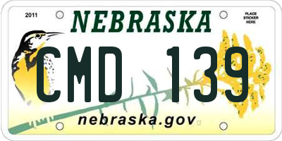 NE license plate CMD139