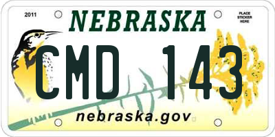 NE license plate CMD143