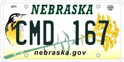 NE license plate CMD167