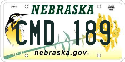 NE license plate CMD189