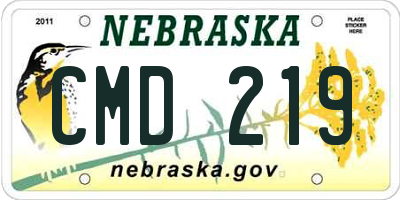 NE license plate CMD219