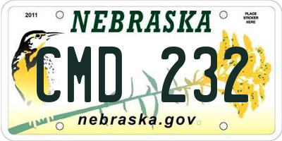 NE license plate CMD232