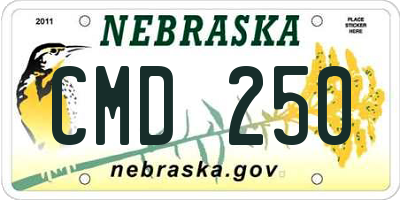 NE license plate CMD250