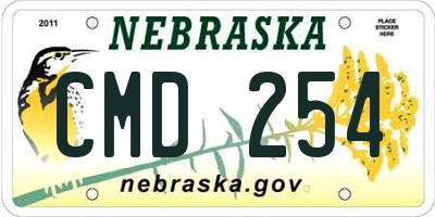 NE license plate CMD254
