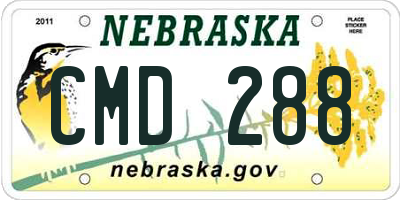 NE license plate CMD288