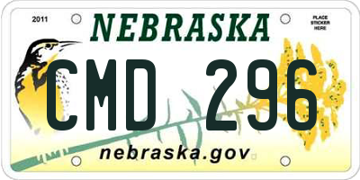NE license plate CMD296