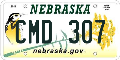 NE license plate CMD307