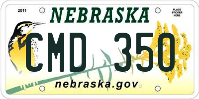 NE license plate CMD350