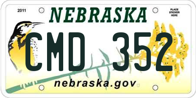 NE license plate CMD352
