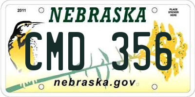 NE license plate CMD356
