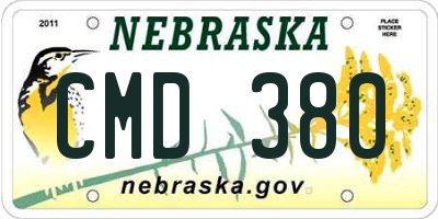 NE license plate CMD380
