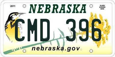 NE license plate CMD396