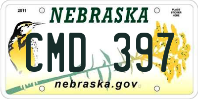 NE license plate CMD397
