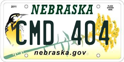 NE license plate CMD404
