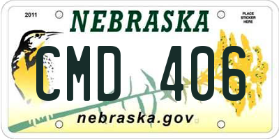 NE license plate CMD406