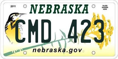 NE license plate CMD423