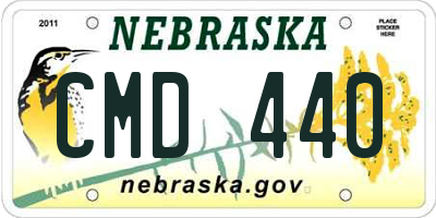 NE license plate CMD440