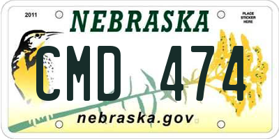 NE license plate CMD474