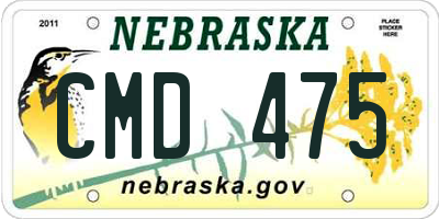 NE license plate CMD475