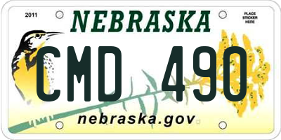 NE license plate CMD490