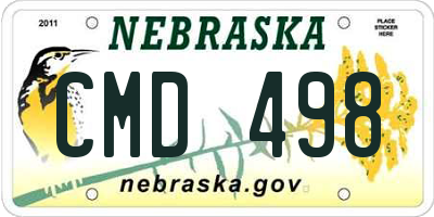 NE license plate CMD498