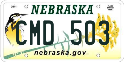 NE license plate CMD503