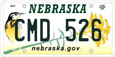 NE license plate CMD526