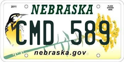NE license plate CMD589