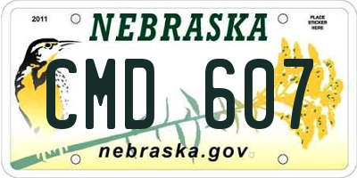 NE license plate CMD607