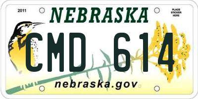 NE license plate CMD614