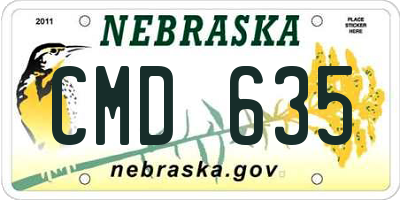 NE license plate CMD635