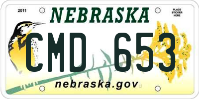 NE license plate CMD653