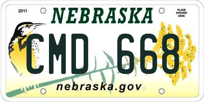 NE license plate CMD668