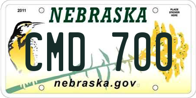 NE license plate CMD700