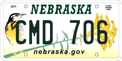 NE license plate CMD706