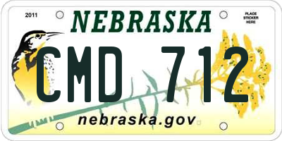 NE license plate CMD712