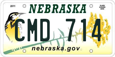 NE license plate CMD714
