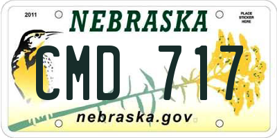 NE license plate CMD717
