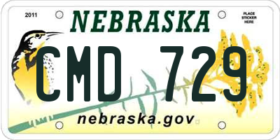 NE license plate CMD729