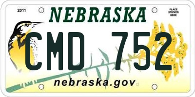 NE license plate CMD752