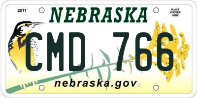 NE license plate CMD766