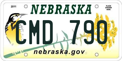 NE license plate CMD790